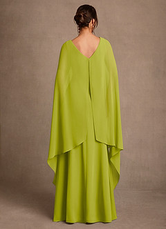 Azazie Liddie Mother of the Bride Dresses Lemongrass A-Line Pleated Chiffon Dress image4