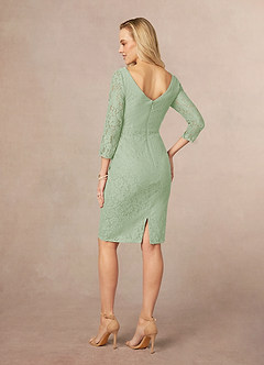 Azazie Madrid Final Sale Rust Sheath Lace Dress image3