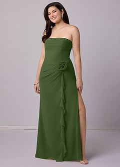 Barbie ♥ Azazie Bridesmaid Dresses Olive Sheath Strapless Chiffon Convertible Dress image10