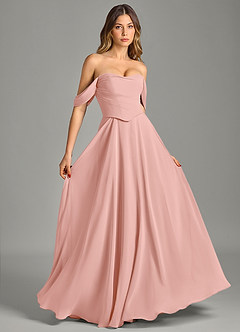 Azazie Chelsey Final Sale Rosette A-Line Off the Shoulder Chiffon Convertible Dress image5