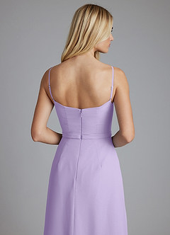 Azazie Celaena Final Sale Lilac A-Line Pleated Chiffon Dress image3