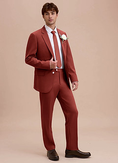 front Ethan Burgundy Refined Weave Performance Suit Jacket