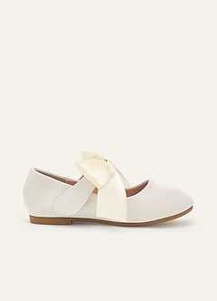 front Satin Bow Mary Jane Girls' Flat Shoes