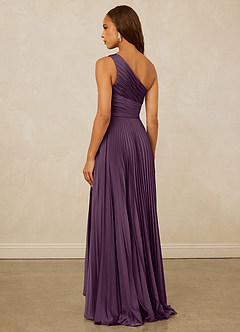 Christian Siriano Bridal for Azazie 1008 Robes de demoiselle d'honneur Robe Trapèze en Satin extensible Ue épaule Prune image2