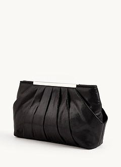 front Metallic Pleated Clutch