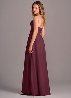 Azazie Joni Bridesmaid Dresses Cabernet A-Line Strapless Chiffon Convertible Dress image3