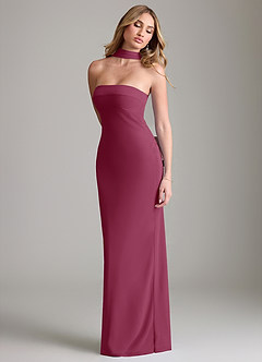 Azazie Lusinda Bridesmaid Dresses Mulberry Mermaid Off the Shoulder Chiffon Convertible Dress image7