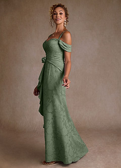 Azazie Irene Suknie dla Matki Panny Młodej Linia A Zza ramienia Kwiatowe wypalenie Długość podłogi Sukienka image2