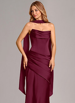 Azazie Pelagia Brudtärnklänningar Klä av Sjöjungfru i Stretch Satin Korsett Mullbär Konvertibel image5