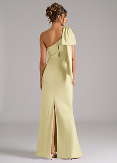 Azazie Capri Brautjungfernkleider Meerjungfrau-Linie One-Shoulder Stretch-Satin Kleid Zitronensorbet image2
