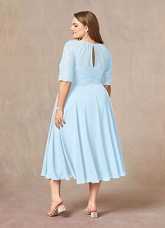 Azazie Dorothea Mother of the Bride Dresses Sky Blue A-Line Scoop lace Chiffon Dress image6