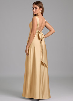 Azazie Beatrice 신부 들러리 드레스 A라인 스윗하트 네크라인 스트레치 새틴 바닥 길이 드레스 image2