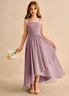 Azazie Twilight Dance Junior Formal Flower Girl Dresses Dusty Rose A-Line Pleated Chiffon Dress image1