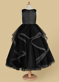 Azazie Sofia Flower Girl Dresses Black A-Line Beaded Tulle Dress image6