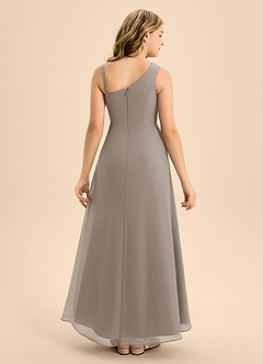 Azazie Brooke Junior Abito A-Line in Chiffon Spacco Laterale Taupe image2