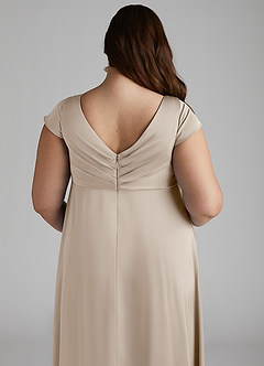 Azazie Allessia Abiti da damigella d'onore premaman Abito A-Line Plissettato Raso Elasticizzato Floor-Length image12