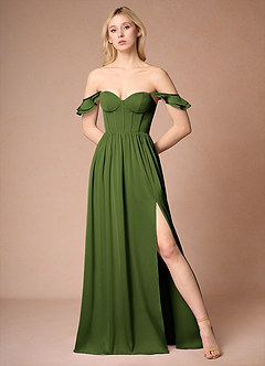 Maxi jurk Ginevra Olijfgroen image4
