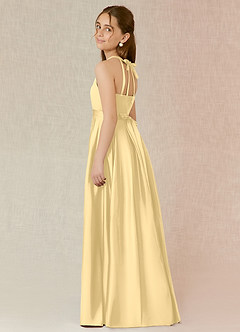 Azazie Arianthe Junior Butter A-Line with Pockets Stretch Satin Dress image3
