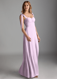 Azazie Lizet Bridesmaid Dresses Frosted Lilac A-Line Sweetheart Neckline Chiffon Dress image3