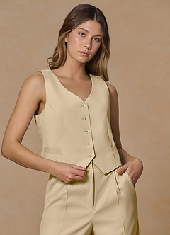 front Rowan Champagner Funktionsweste aus veredeltem Gewebe