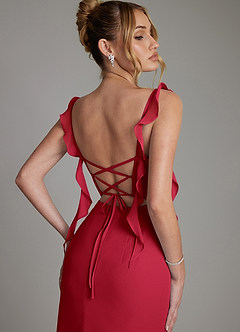 Azazie Jessamine Bridesmaid Dresses Scarlet Mermaid Corset Chiffon Dress image2