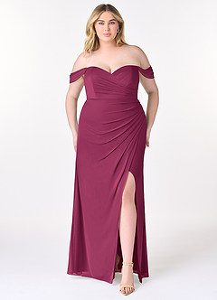 Azazie Tessa Vestidos de damas de honor Vestido de Mora de Malla de Corte Recto Convertible con Cariño Fuera Del Hombro image8