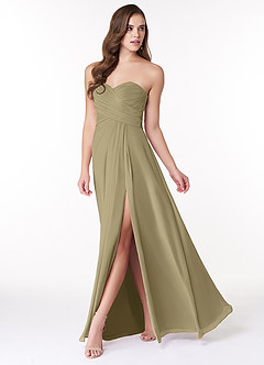 Azazie Arabella Allure Bridesmaid Dresses Moss Green A-Line Sweetheart Neckline Chiffon Convertible Dress image3