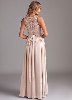 Azazie Kingsley Bridesmaid Dresses Rose Petal A-Line Lace Chiffon Dress image2
