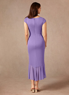 Azazie Renetta Mother of the Bride Dresses Tahiti Sheath V-Neck Pleated Mesh Dress image3