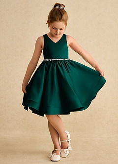 Azazie Julietta Blumenmädchenkleider Ballkleid Cabrio Tüll Kleid Kiefer image4