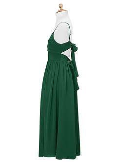 Azazie Zeya Junior Dark Green A-Line Chiffon Dress image9