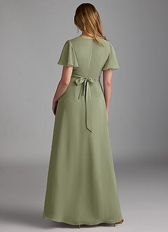 Azazie Zaniah Bridesmaid Dresses Pistachio A-Line Chiffon Dress image2