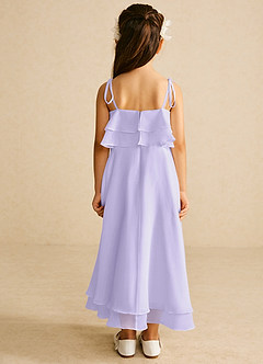 Azazie Temi Flower Girl Dresses Lilac A-Line Spaghetti Strap Chiffon Dress image5