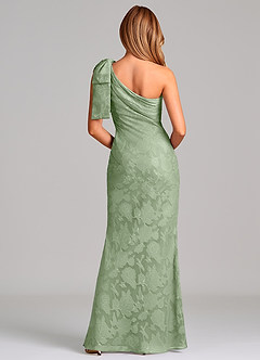 Azazie Yuanna Brudtärnklänningar Klä av Sjöjungfru i Blommig Utbrändhet Ena axeln Dusty Sage image6