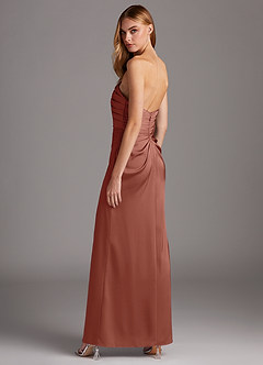 Azazie Lexie Final Sale Auburn Sheath Strapless Stretch Satin Convertible Dress image5