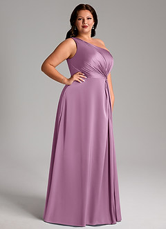 Azazie Brooke Brautjungfernkleider A-Linie One-Shoulder Stretch-Satin Kleid Blauregen image10