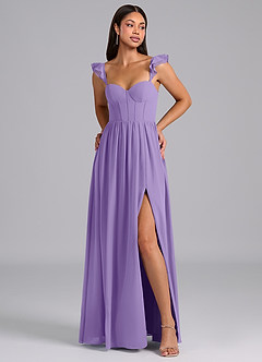 Azazie Denisse Abiti da Damigella Abito A-Line in Chiffon Increspato Tahiti image1