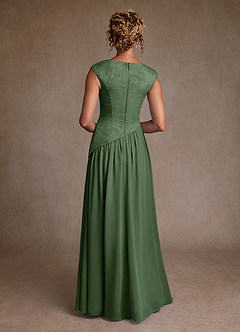 Azazie Kalleen Mother of the Bride Dresses Eucalyptus A-Line Pleated Chiffon Dress image3