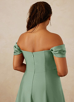 Christian Siriano Bridal for Azazie 1002 Bridesmaid Dresses Matcha A-Line Off the Shoulder Stretch Satin Convertible Dress image14
