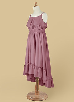 Azazie Karmen Jurken voor bloemenmeisjes A-Lijn Jurk van Chiffon Ruches Vintage Mauve image11