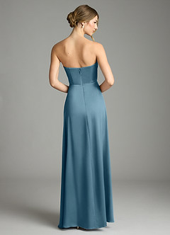 Azazie Wren Bridesmaid Dresses Bermuda A-Line Strapless Stretch Satin Convertible Dress image7