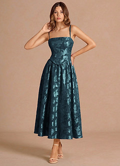 Petal Navy Midi Dress image3