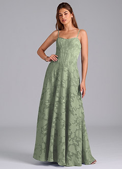 Azazie Stasy At-home Try On Dresses Agave A-Line Sweetheart Neckline Floral Burnout Dress image4