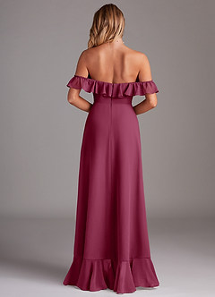 Azazie Lyra Bridesmaid Dresses Mulberry A-Line Chiffon Convertible Dress image7