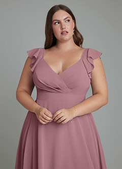 Azazie Leilani Brautjungfernkleider A-Linie Plissee Chiffon Kleid Amethyst image7