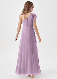 Azazie Arabella Junior Robe Trapèze en Mousseline de soie Rayé Glycine image6