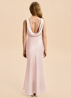 Azazie Rylina Junior Syrena Satyna elastyczna Długość podłogi Młodsza druhna Sukienka image2