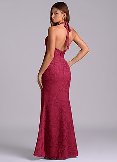 Azazie Valerie Jurken voor thuis passen Jurk van Bloemen Burn-out met Zeemeermin Geplooid Bourgondië image6