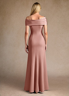 Azazie Pierce Mother of the Bride Dresses Dusty Rose Mermaid Pleated Stretch Crepe Dress image3