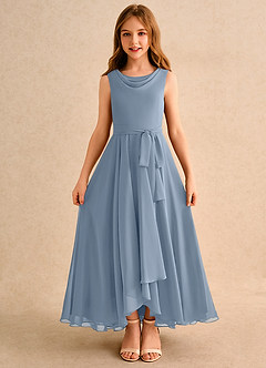 Azazie Wonderland Junior Formal Flower Girl Klänningar Klä A-Line i Chiffong Plisserad image3